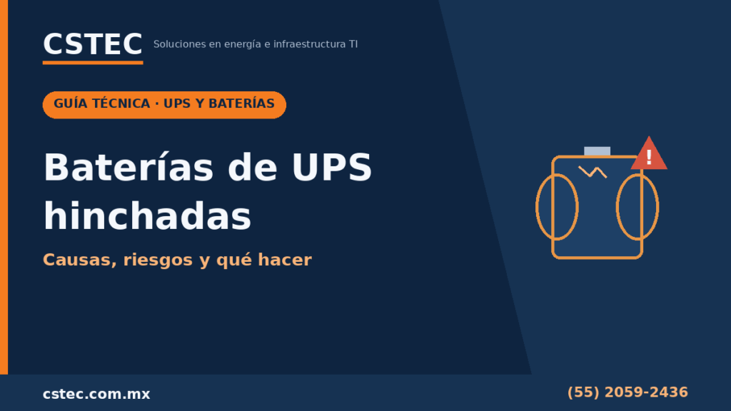 Bateria de UPS hinchada: causas, riesgos y que hacer - guia CSTEC CDMX