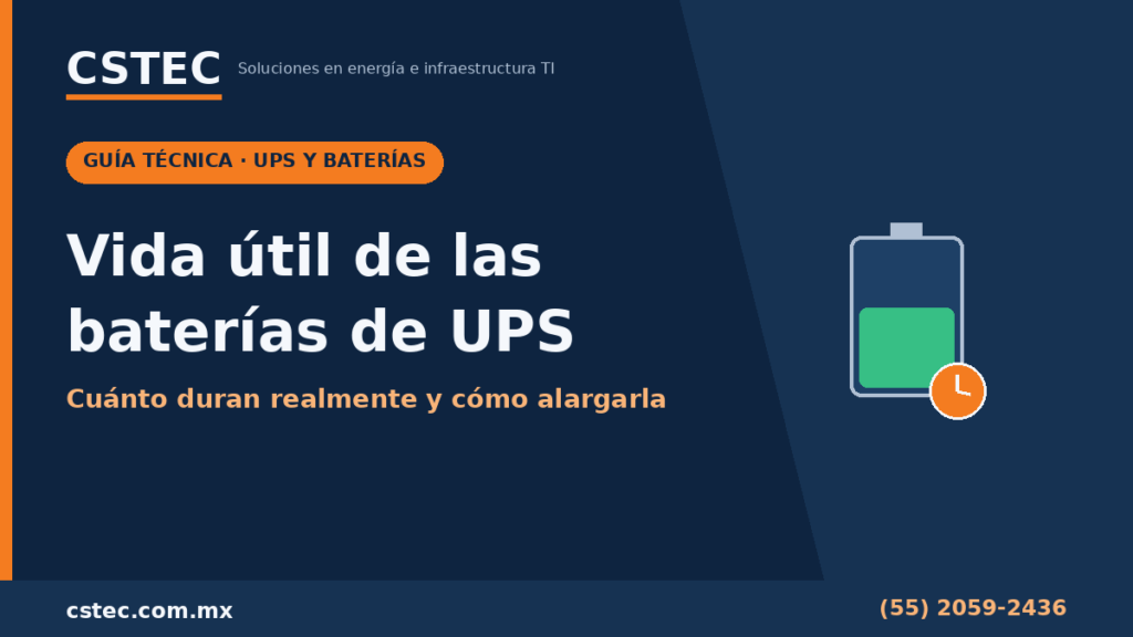 Vida util de las baterias de un UPS empresarial - guia CSTEC CDMX