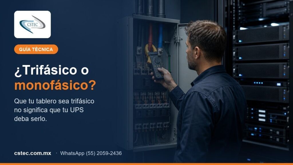 Tablero trifásico y UPS de rack en el site de una empresa en CDMX