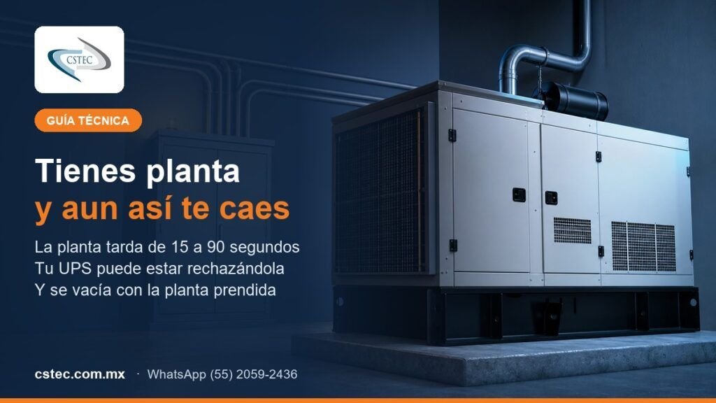 UPS y planta de emergencia conectados en el site de una empresa en CDMX