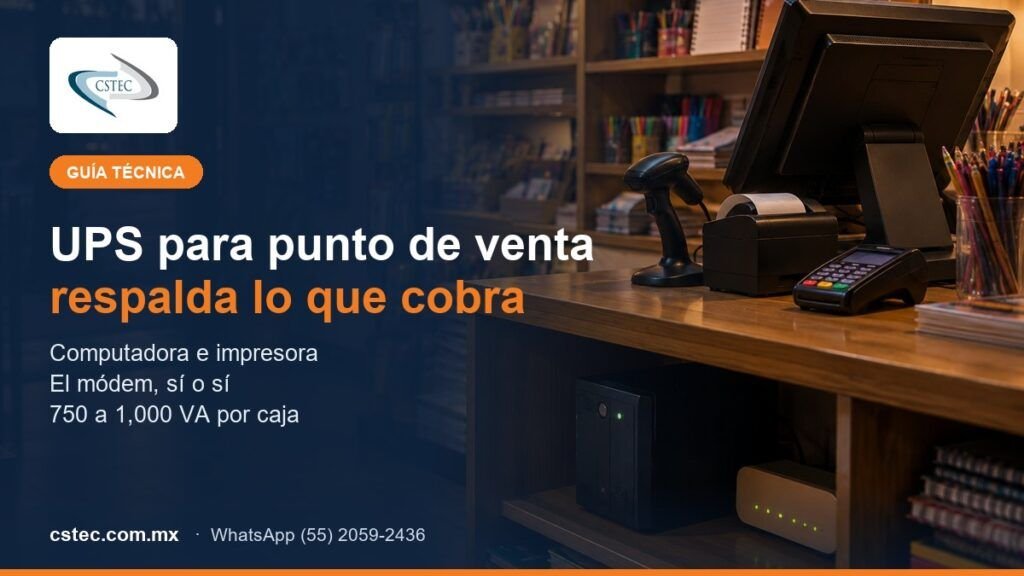 UPS para punto de venta debajo del mostrador de una tienda en CDMX